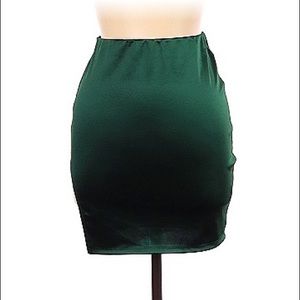Seductions Dark Green Fitted Mini Skirt L